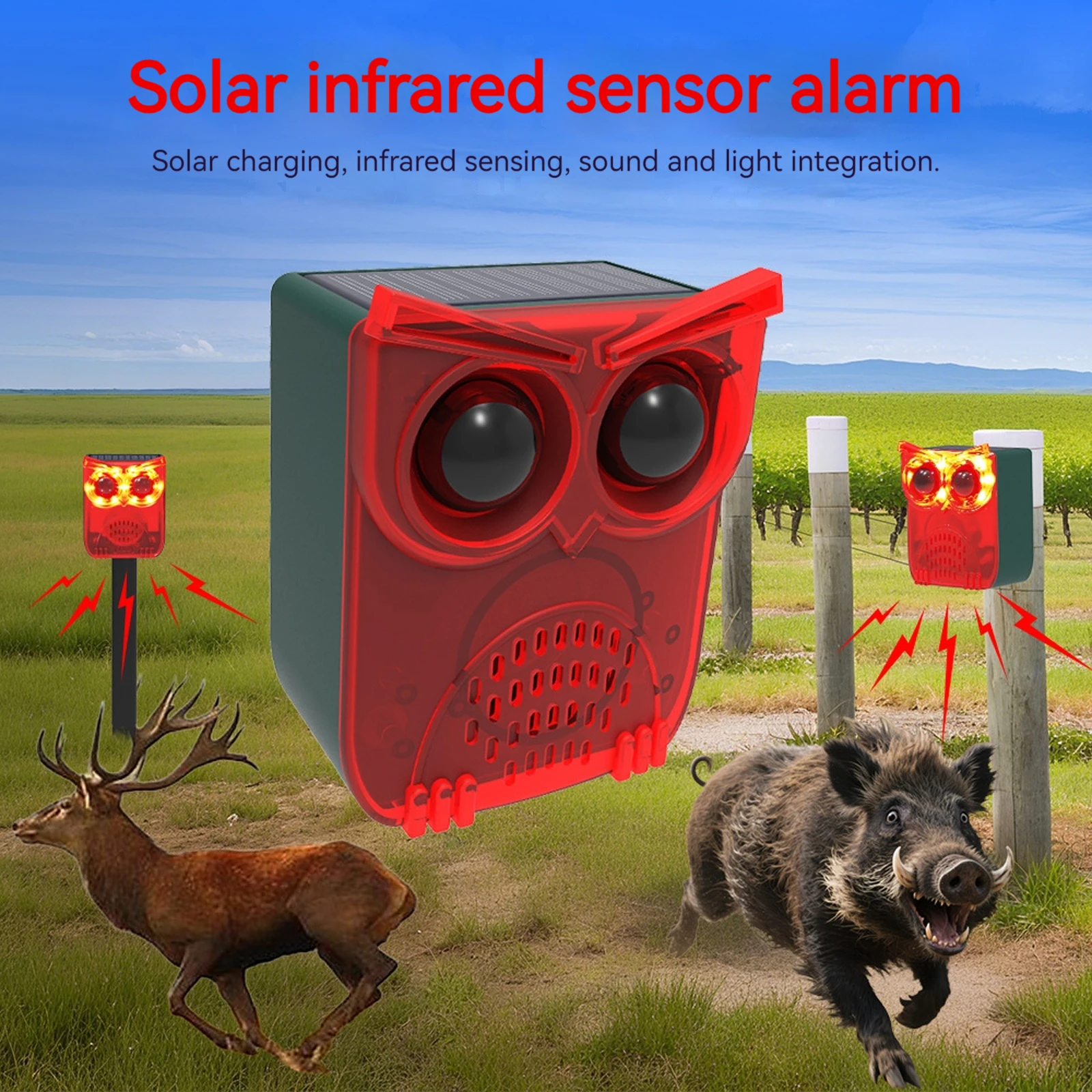 Pet Immune Pir Sensor - Alarma Solar Impermeable para Exteriores con