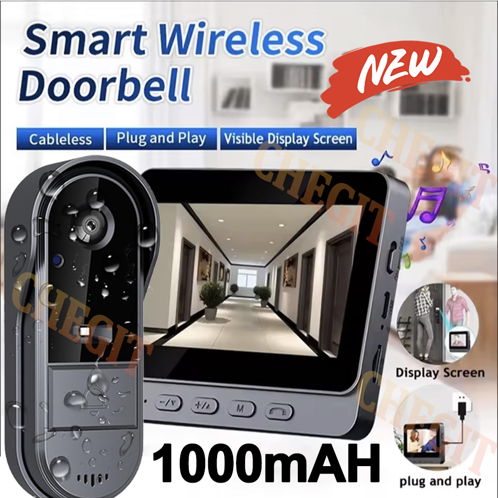 Home Security Bell - Timbre inalámbrico Wifi con cámara, videoportero