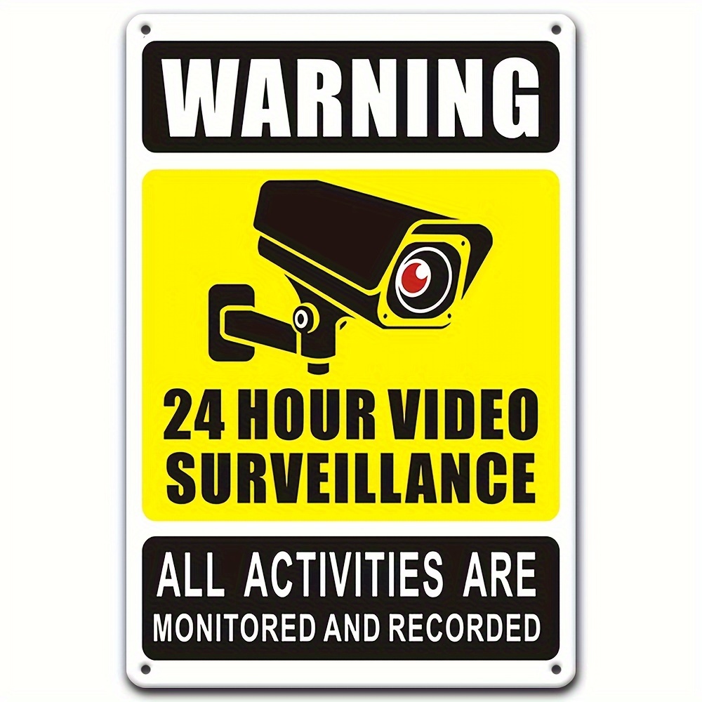 Home Security Installation - Señal de advertencia de videovigilancia 24/7,