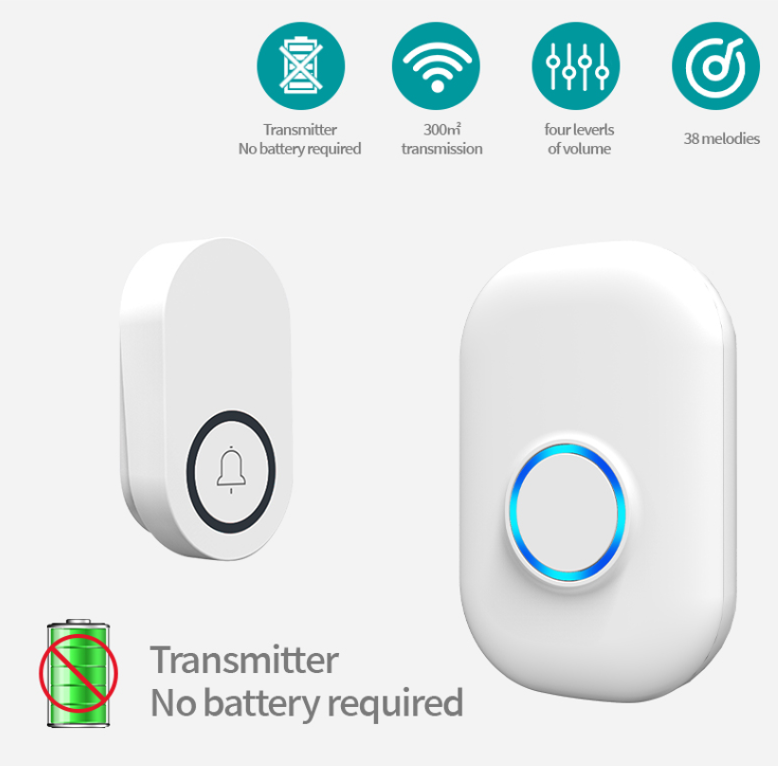 Home Security Bell - Timbre 58 con alarma inalámbrica de