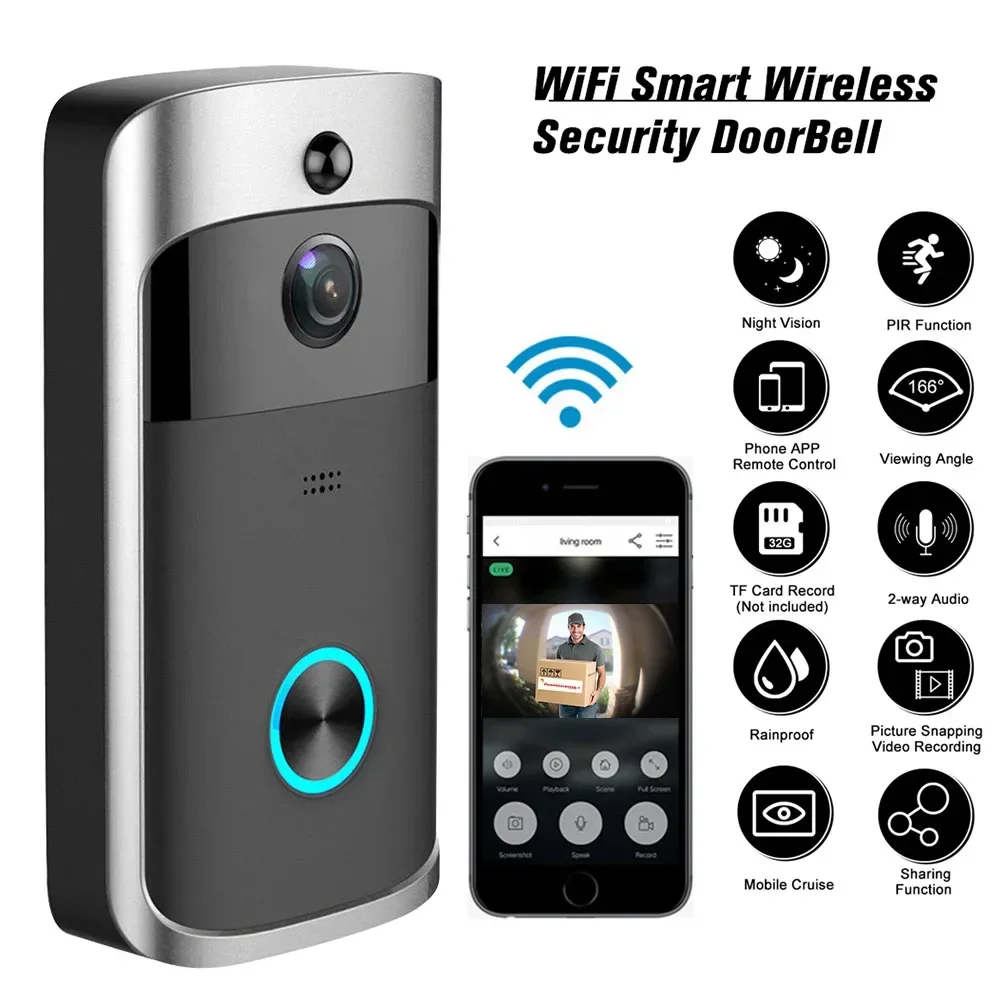 Home Security Bell - Timbre inalámbrico WIFI para el hogar,