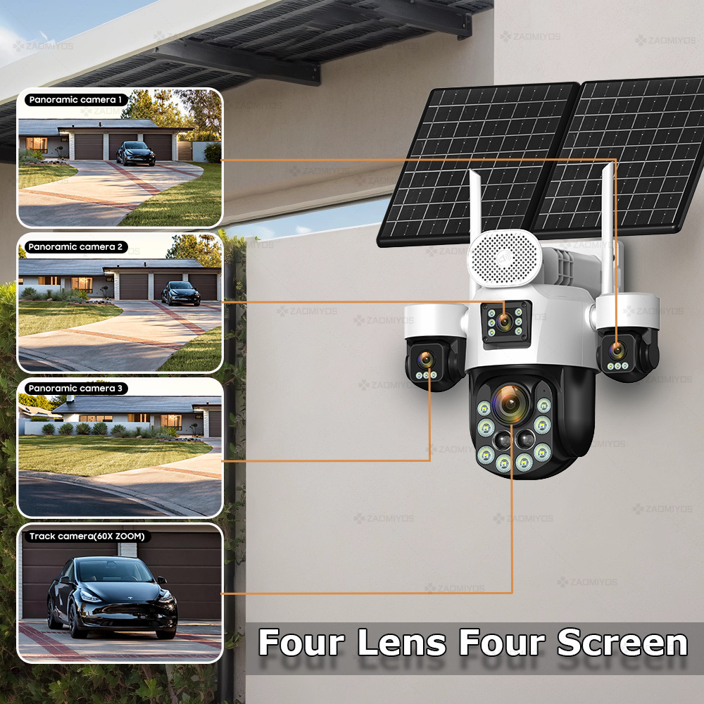 Cámara Exterior de 4 Lentes co - Home Security Installation reseña y precio