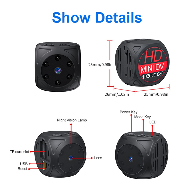 Mini Cámara HD 1080p Portátil, - Home Security Indoor Cameras reseña y precio