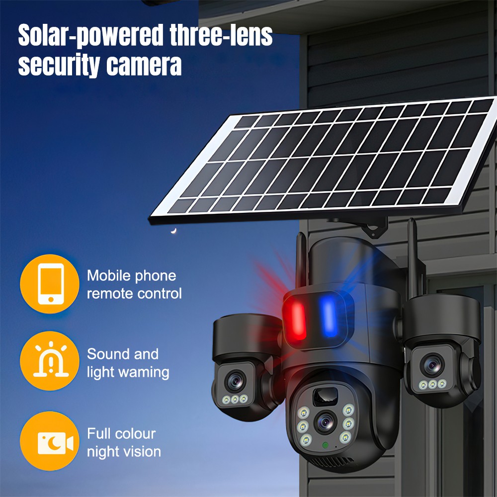 Cámara Solar WiFi PTZ para Ext - Home Security Wireless Camera reseña y precio