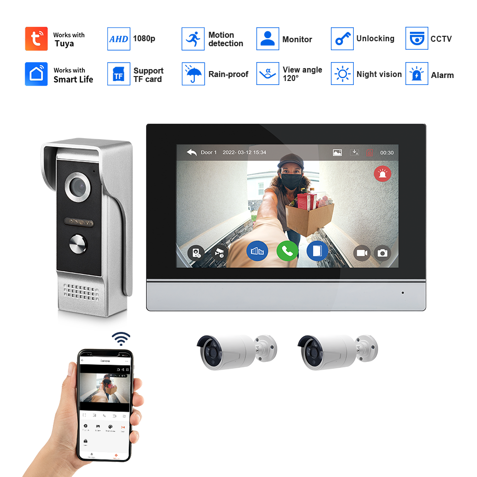 Pantalla IPS de 7 pulgadas, 2M - Home Security Indoor Cameras reseña y precio