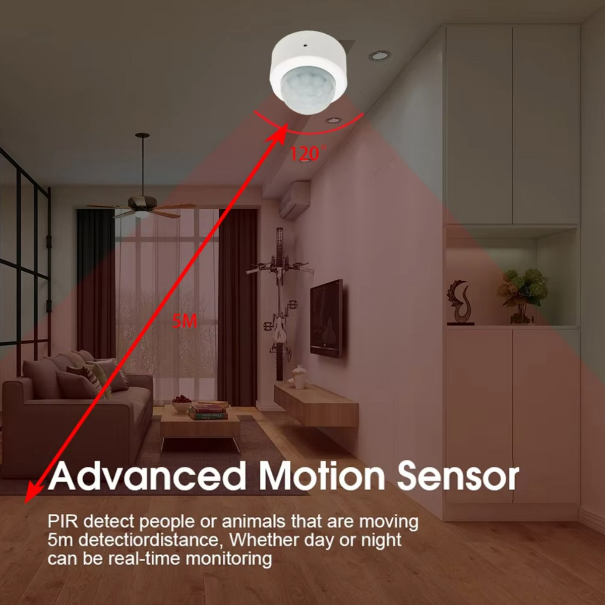 Sensor de Movimiento Humano Zi - Home Security Wireless reseña y precio